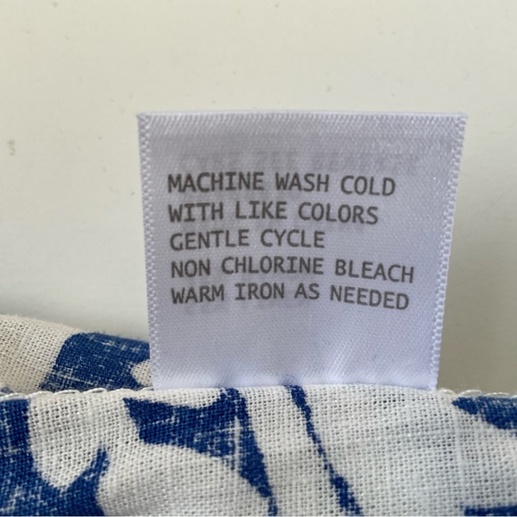 Christian Siriano Wide Leg Medallion Print Palazzo Pants Sz M Blue White Coastal - Picture 10 of 10